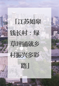 江苏如皋钱长村：绿草坪铺就乡村振兴多彩路