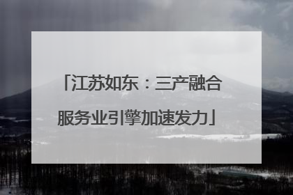 江苏如东：三产融合 服务业引擎加速发力