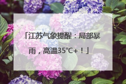 江苏气象提醒：局部暴雨，高温35℃+！