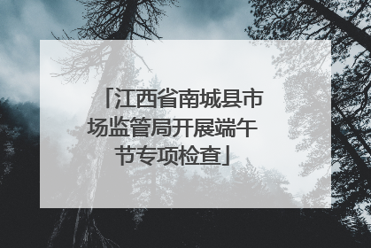 江西省南城县市场监管局开展端午节专项检查