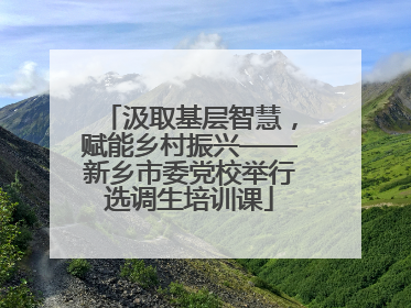 汲取基层智慧，赋能乡村振兴——新乡市委党校举行选调生培训课