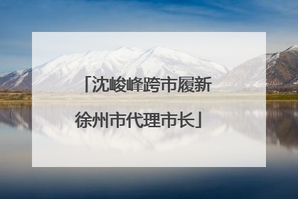 沈峻峰跨市履新徐州市代理市长