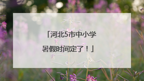 河北5市中小学暑假时间定了！