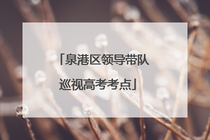 泉港区领导带队巡视高考考点