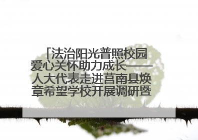 法治阳光普照校园 爱心关怀助力成长——人大代表走进莒南县焕章希望学校开展调研暨普法宣传活动