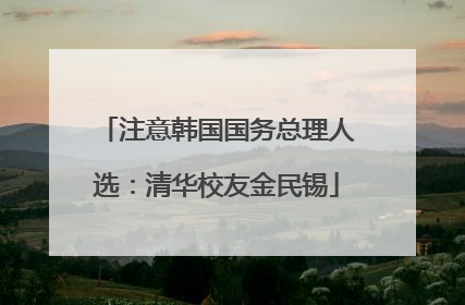 注意韩国国务总理人选：清华校友金民锡