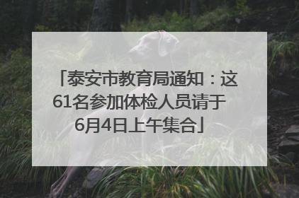 泰安市教育局通知：这61名参加体检人员请于6月4日上午集合
