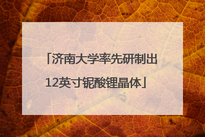 济南大学率先研制出12英寸铌酸锂晶体