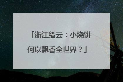 浙江缙云：小烧饼何以飘香全世界？
