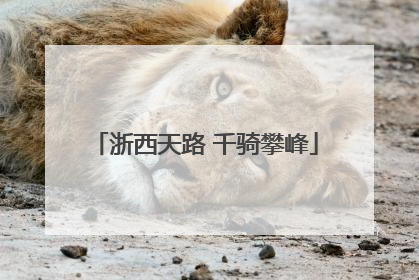 浙西天路 千骑攀峰
