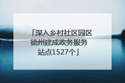 深入乡村社区园区 德州建成政务服务站点1527个