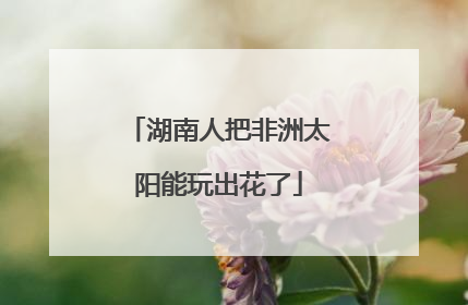 湖南人把非洲太阳能玩出花了
