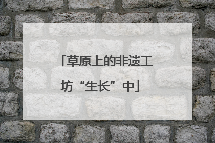 草原上的非遗工坊“生长”中