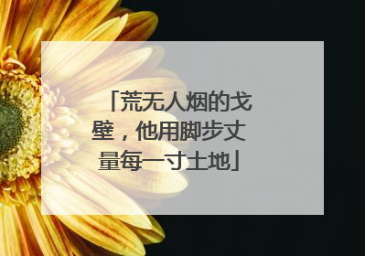 荒无人烟的戈壁，他用脚步丈量每一寸土地