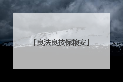 良法良技保粮安