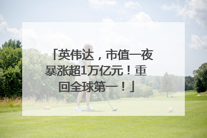英伟达，市值一夜暴涨超1万亿元！重回全球第一！