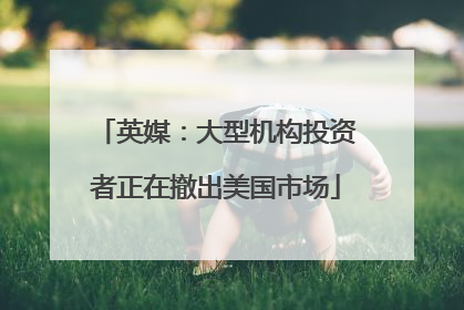 英媒：大型机构投资者正在撤出美国市场