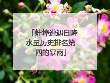 蚌埠遭遇日降水量历史排名第四的暴雨