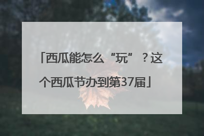 西瓜能怎么“玩”？这个西瓜节办到第37届