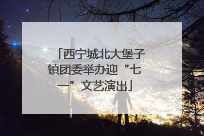 西宁城北大堡子镇团委举办迎“七一”文艺演出