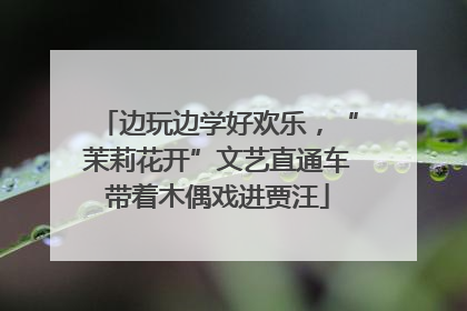 边玩边学好欢乐，“茉莉花开”文艺直通车带着木偶戏进贾汪