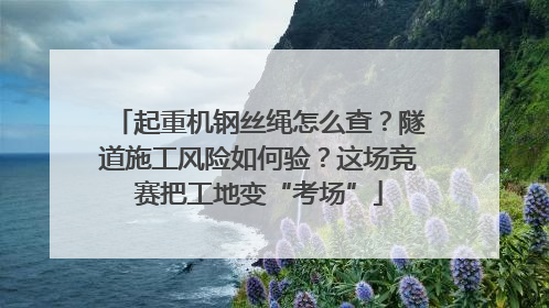 起重机钢丝绳怎么查？隧道施工风险如何验？这场竞赛把工地变“考场”