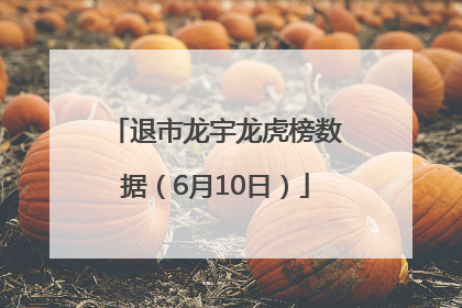 退市龙宇龙虎榜数据（6月10日）