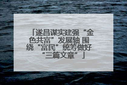 遂昌谋实建强“金色共富”发展轴 围绕“富民”统筹做好“三篇文章”