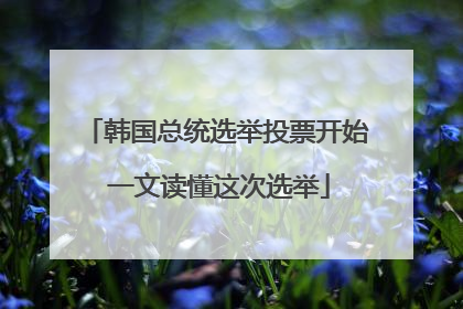 韩国总统选举投票开始 一文读懂这次选举