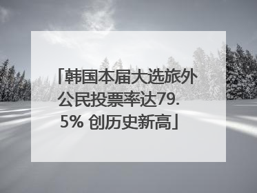 韩国本届大选旅外公民投票率达79.5% 创历史新高
