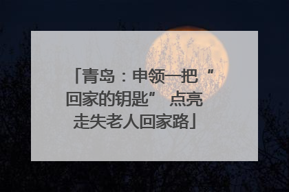 青岛：申领一把“回家的钥匙” 点亮走失老人回家路