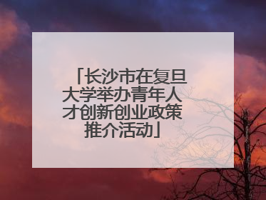 长沙市在复旦大学举办青年人才创新创业政策推介活动