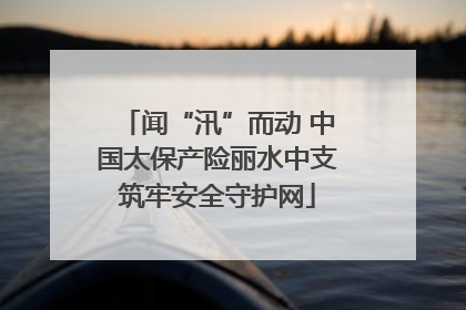 闻“汛”而动 中国太保产险丽水中支筑牢安全守护网