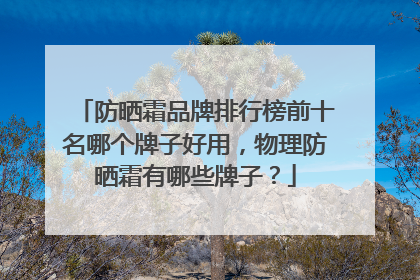 防晒霜品牌排行榜前十名哪个牌子好用，物理防晒霜有哪些牌子？