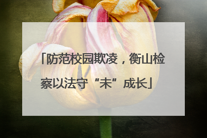 防范校园欺凌，衡山检察以法守“未”成长