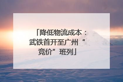 降低物流成本：武铁首开至广州“竞价”班列