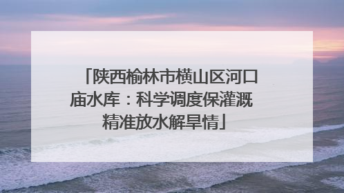 陕西榆林市横山区河口庙水库：科学调度保灌溉 精准放水解旱情