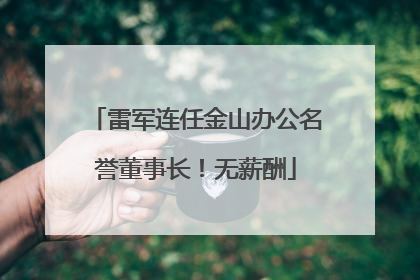 雷军连任金山办公名誉董事长！无薪酬