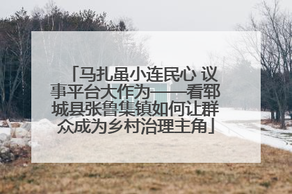 马扎虽小连民心 议事平台大作为——看郓城县张鲁集镇如何让群众成为乡村治理主角
