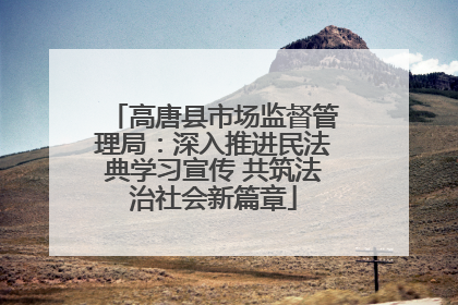 高唐县市场监督管理局：深入推进民法典学习宣传 共筑法治社会新篇章