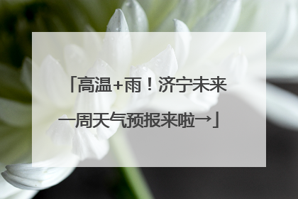 高温+雨！济宁未来一周天气预报来啦→