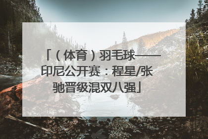 （体育）羽毛球——印尼公开赛：程星/张驰晋级混双八强