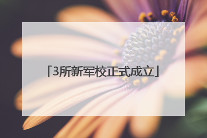 3所新军校正式成立