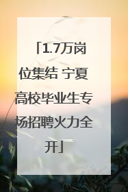 1.7万岗位集结 宁夏高校毕业生专场招聘火力全开