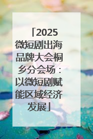 2025微短剧出海品牌大会桐乡分会场：以微短剧赋能区域经济发展
